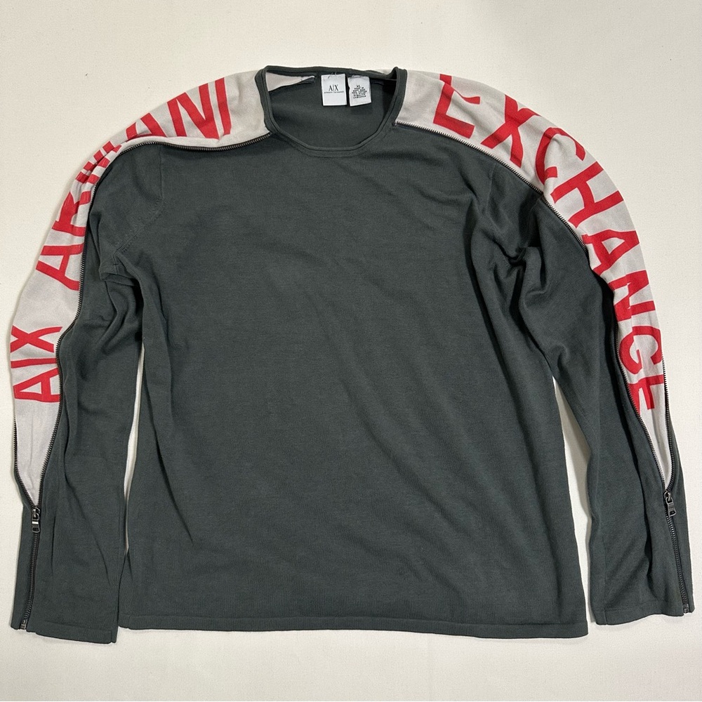 Armani Exchange Men’s Sweatshirt with Zip-Up Sleeves